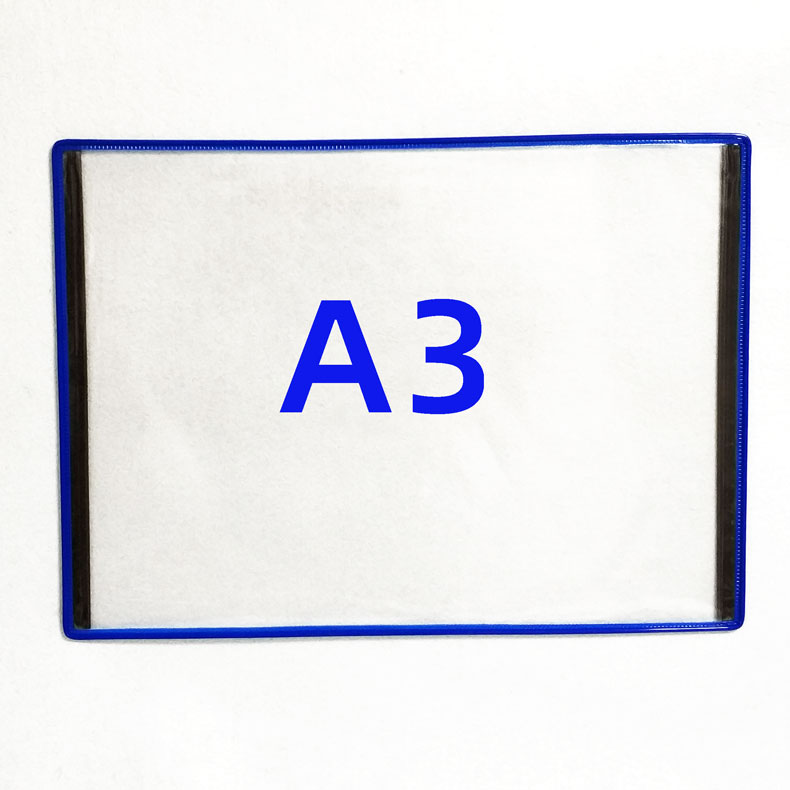 A3 magnetic file bag device wall hanging suction letter magnetic hanging transparent black frosted blue pvc green red