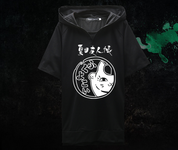 Anime Natsume người bạn tài khoản ngắn tay áo thun trùm đầu mèo giáo viên xung quanh quần áo nam và nữ áo len nhân dân tệ thứ cấp mùa hè - Carton / Hoạt hình liên quan sticker hình cô gái