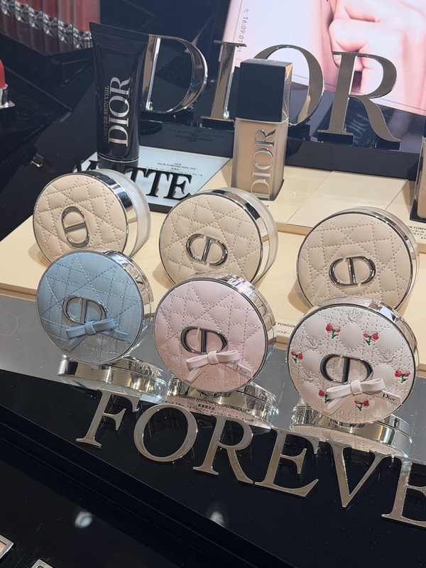 Free Shipping by Sf Express: Dior 26Th Summer New Cushion Case, Pink/Blue Bow, Loose Powder/Makeup Primer