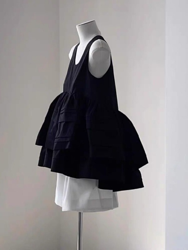 Ffreshing 2025Ss Yamamoto Yohji Style Slimming Look Sleeveless Camisole Women's Summer Style Cool and Versatile Black