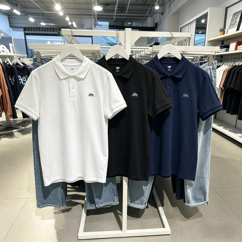 Lee Summer Men's Lapel Short-Sleeved T-Shirt Polo Shirt Pure Cotton Casual Trendy Lmt0104054Cj00F-A05179