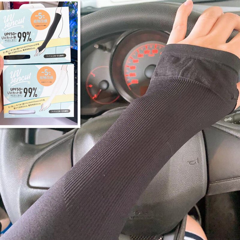 Japan Kawatani Kawa Valley ice sleeve sunscreen motorcycle anti - UV summer cycling black and white