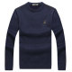 Woodpecker thickened velvet sweater for middle-aged men in winter round-neck daddy warm woolen sweater for middle-aged and elderly men