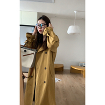 HEYGIRL black elder Korean design sense female windbreaker coat coat 2021 spring and autumn senior temperament long coat