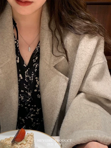 Классическое шерстяное шерстяное пальто, двусторонная кашемировая куртка