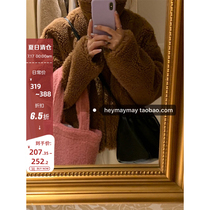 HEYGIRL black brother Korean version of loose lamb hair short jacket womens mid-length warm and thin casual top winter