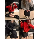 Комплект, весенний кардиган, цветной свитер для отдыха, круглый воротник