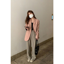 HEYGIRL black brother design sense thin temperament small blazer women Korean loose casual top spring