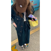 HEYGIRL black brother high waist slim long denim skirt female Korean straight slim long skirt spring