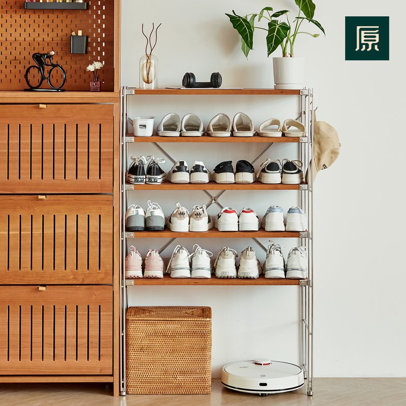 Minimalist Stainless Steel Shoe Rack for Small Apartments, Home Shoe Cabinet, Multi-Layer Solid Wood Cabinet, Japanese-Style Perforated Board Storage Rack Minimalist Stainless Steel Shoe Rack for Small Apartments, Home Shoe Cabinet, Multi-Layer Solid Wood Cabinet, Japanese-Style Perforated Board Storage Rack