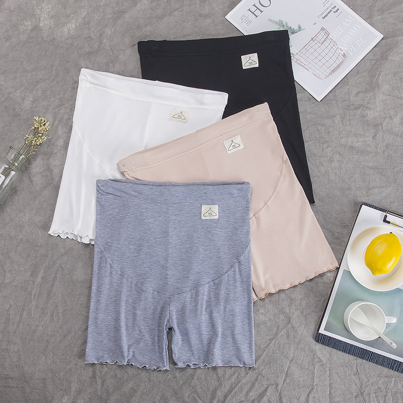 One pair of pregnant women's summer safety pants, fashion elastic tide mom, belly support, pant-proof three-point shorts