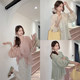 L020 Ouni pleated temperament puff sleeve shirt loose