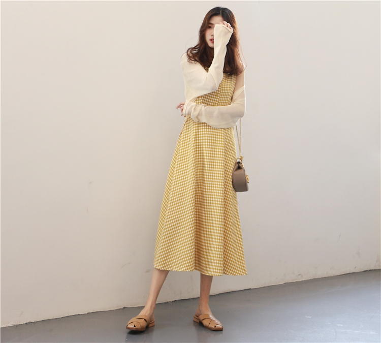 [Trái kg phải kg] lưới tinh thể mỏng dây đeo váy váy dài BD07 đầm maxi đi biển