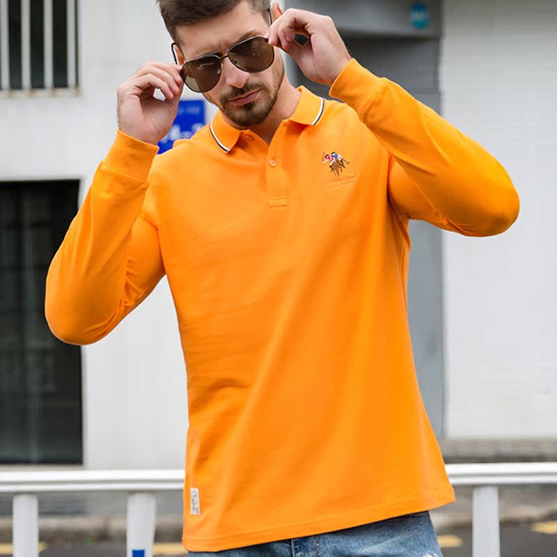 Paul St. March 2018 Áo thun dài tay cho nam Áo thun cotton hạt mùa thu Mua một chiếc áo POLO 8738 # áo polo