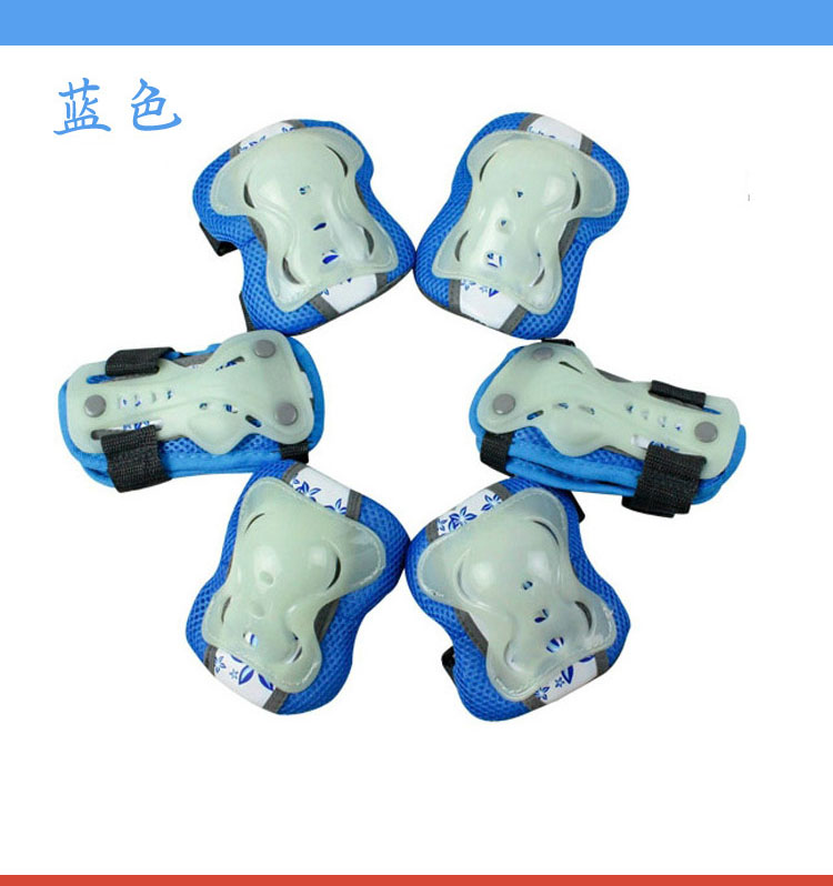 Phim hoạt hình xác thực trẻ em trượt băng bảo vệ 6 bộ thiết bị bảo vệ dày giày trượt huỳnh quang giày trượt patin - Trượt băng / Trượt / Thể thao mạo hiểm xe điện trượt
