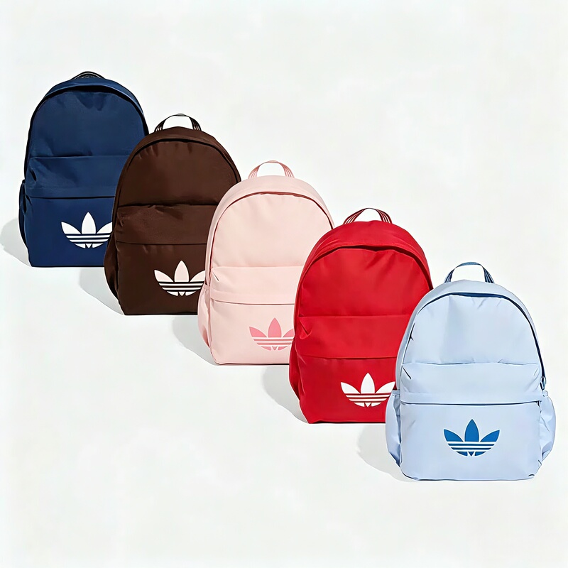 Adidas Trefoil 2026 New Sports Bag Large Capacity Casual Bag Red Backpack School Bag Kd7811