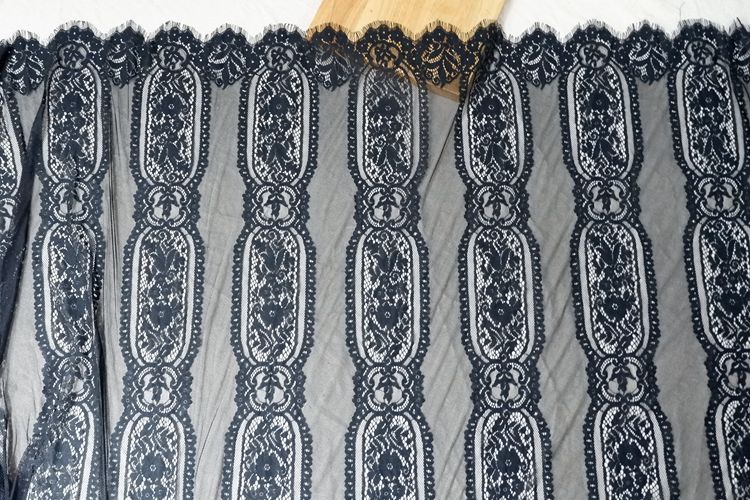 Jacquard-Spitzens toff für Wimpern, ausgehöhlt, weiß, schwarz, rot, 140 cm breit, RS594, 3M Lot – Detail 13