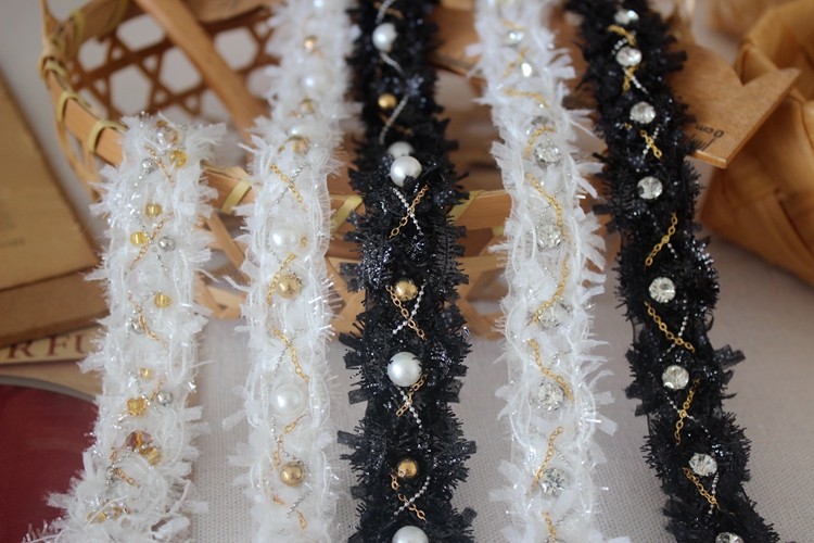 Description Picture 4 of itemBeaded chain lace clothing coat sewing decorative Lace webbing accessories