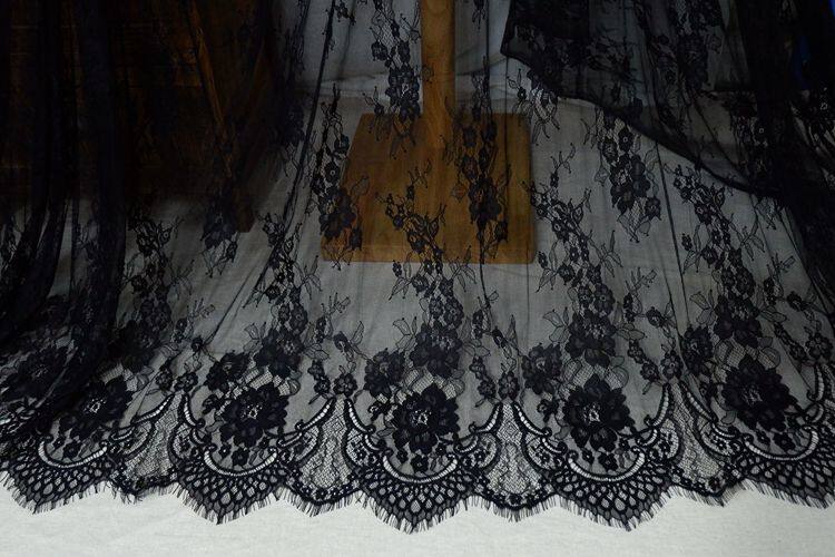 Exquisiter französischer Wimpernspitzenstoff, weiß, handgefertigt, DIY-Vorhang, dekorativ, 150 cm breit, Kleidungszubehör, 3 m Stücke – Detail 6