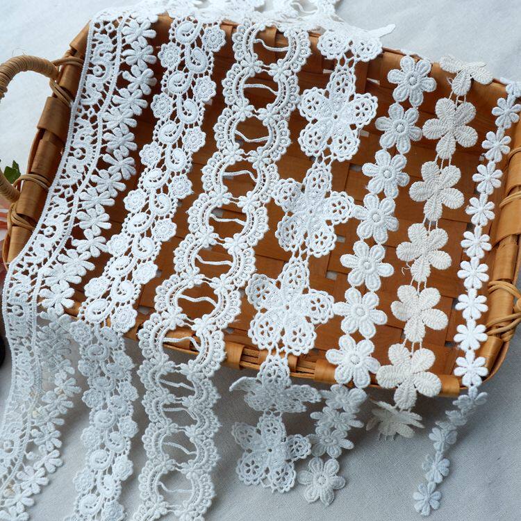 High quality cotton flower water embroidered lace lace fabric DIY hand clothing handdress accessories