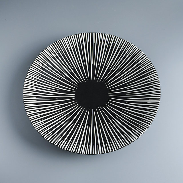Hotel supplies cold dish plate round color glaze fusion dish special creative tableware platter artistic conception dish big Dong creative