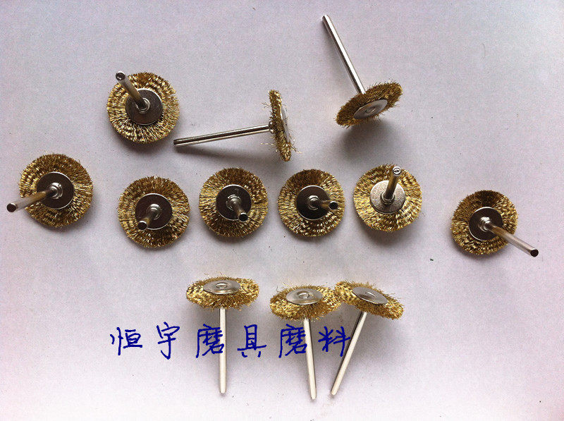 T-type flat brass wire brush-dust removal brush to rust brush metal alloy polished brush metal jewelry polished brush 3 * 25MM