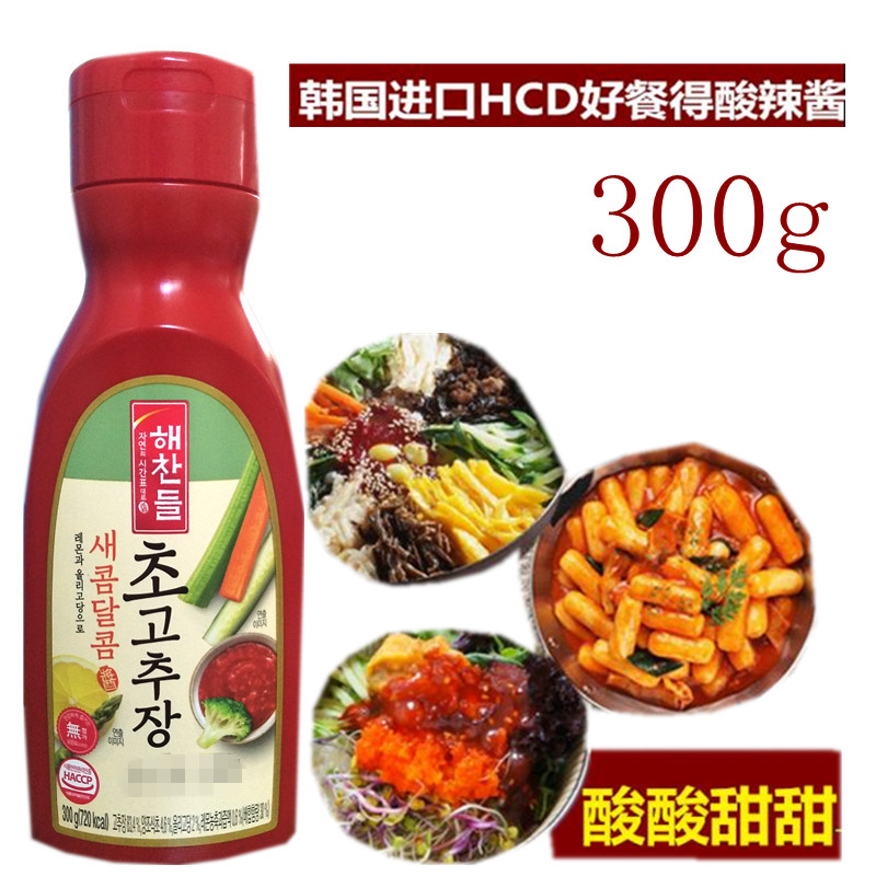Korean imported sweet and sour hot sauce HC good meal vinegar hot sauce 300g barbecue spicy fried rice cake sushi Korean bibimbap sauce