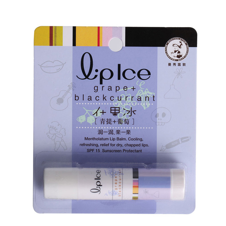 曼秀雷敦什果冰润唇膏青堤+葡萄3.5g 补水保湿滋润护唇膏