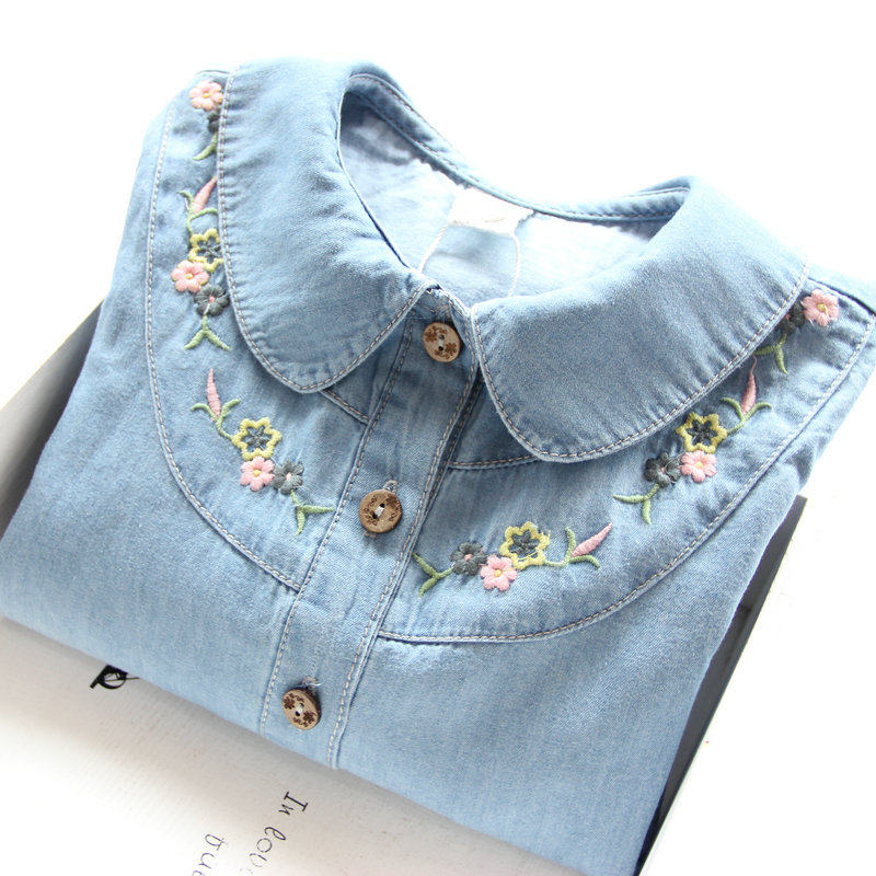 Chemise fille à manche longue en toile - Ref 2085789 Image 6