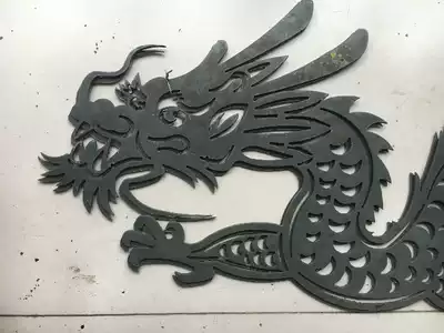 Wrought iron door decoration dragon door top Chinese dragon number according to cutting material wrought iron accessories mean auspicious dragon and phoenix