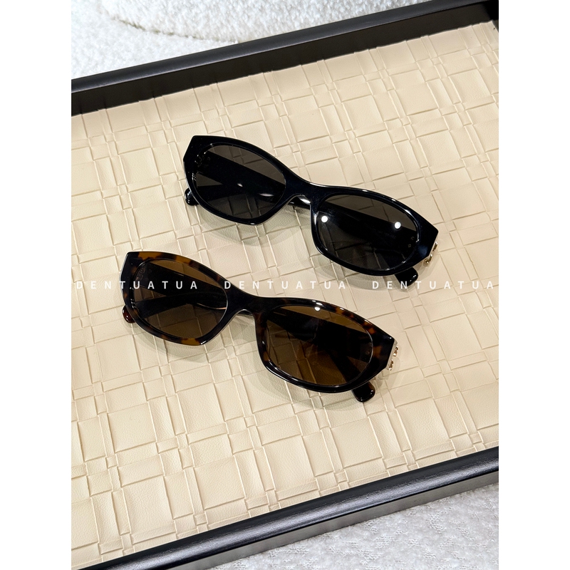 Dentuatua Sweet Girl's Ab-Side Game! 25Fw Cat Eye Round Frame Uv Protection Sunglasses for Men and Women