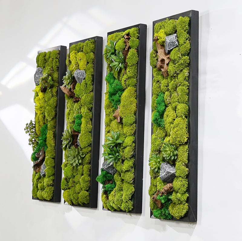 Eternal Moss Green Plant Wall Hanging Three-Dimensional Plant Wall Green Plant Mural Photo Frame Wall Hanging Painting Desktop Decoration Ornament