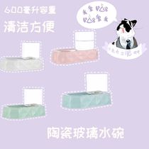 Ceramic pet Drinking water not wet mouth Flat Face Cat Anti-Wet Chin Rabbit Pet Water Bowl Cat Dog Rabbit Drinker