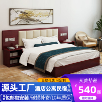 Guesthouse Bed Hotel Single Inter-Mark Full Room Apartment apartment Mining-bed Customized TV Courtesy Cabinet Red furniture