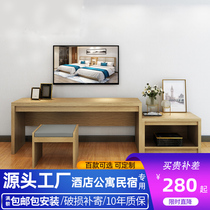 Convenient Hotel Writing Desk TV Desk Luggage Cabinet Hangings Board Stool Composition Furniture Guesthouse Hotel Apartments