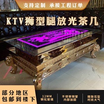 Factory customized cabaret bar card ktv luminous coffee table European club Tempered glass stainless steel table