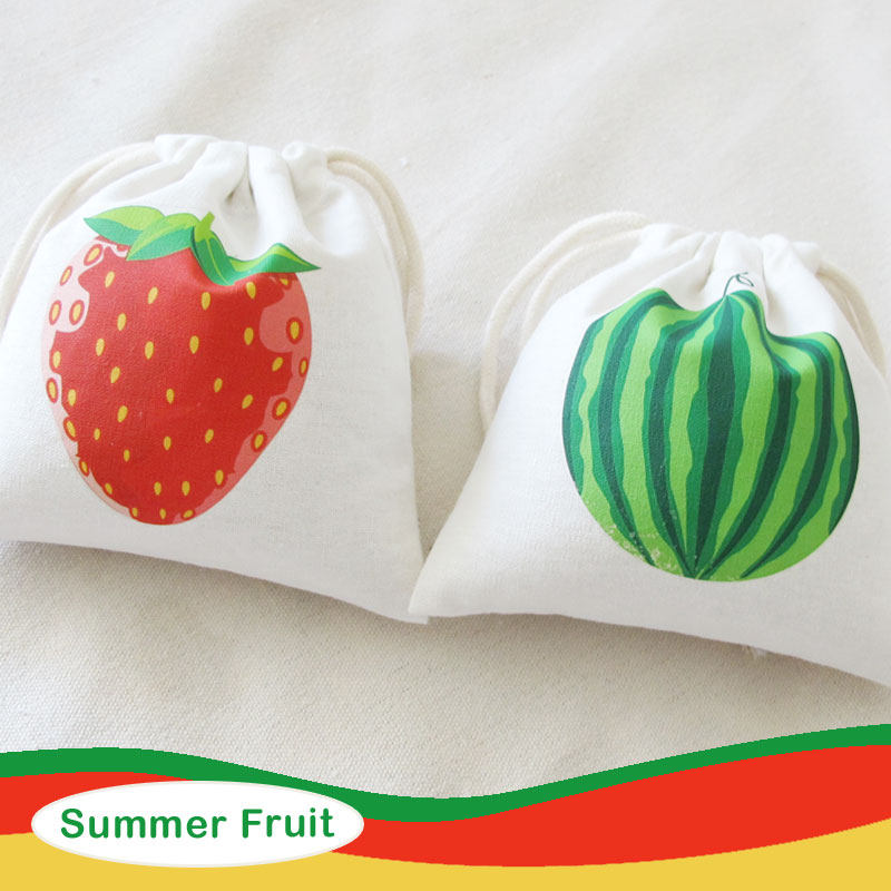 totu cute fruit bundle pocket children's cloth bag cotton and linen drawstring eco-friendly bag travel clothing storage cloth bag
