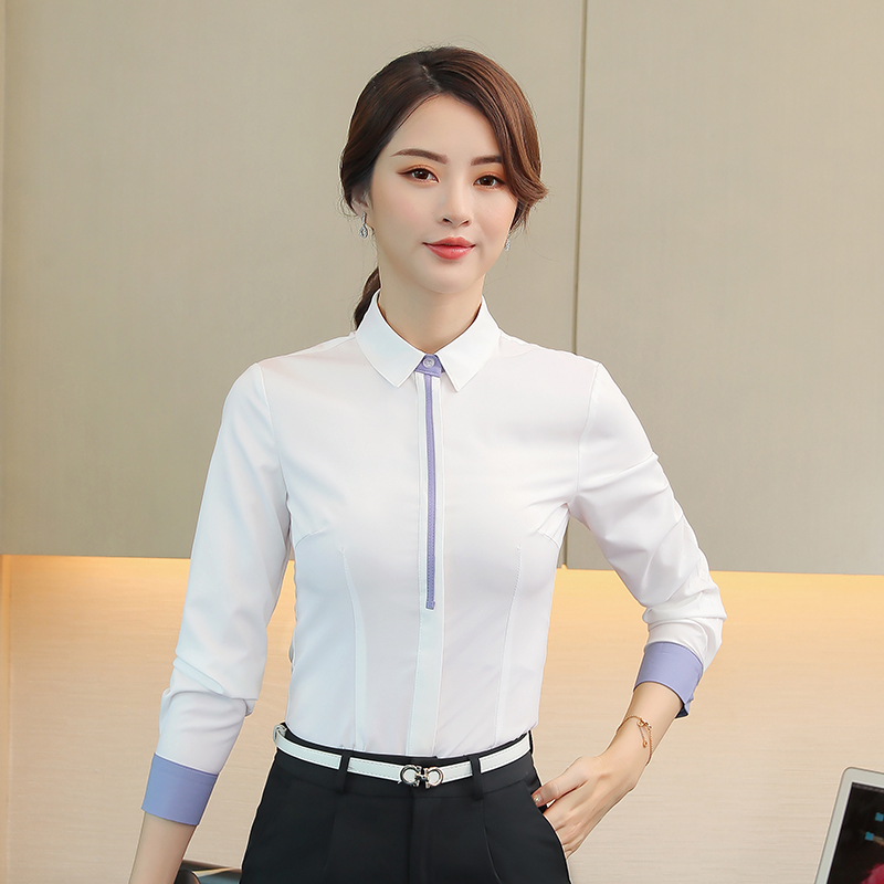 Professional suit goddess fan long-sleeved shirt design sense niche fashion business shirt chaps interview commuter formal wear