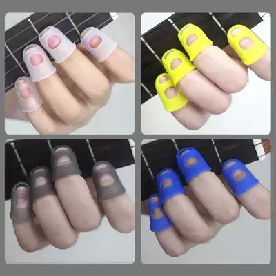 Play guitar finger sleeve left hand finger cover flip book Counting finger sleeve press string protective gloves silicone anti-pain guitar finger cover