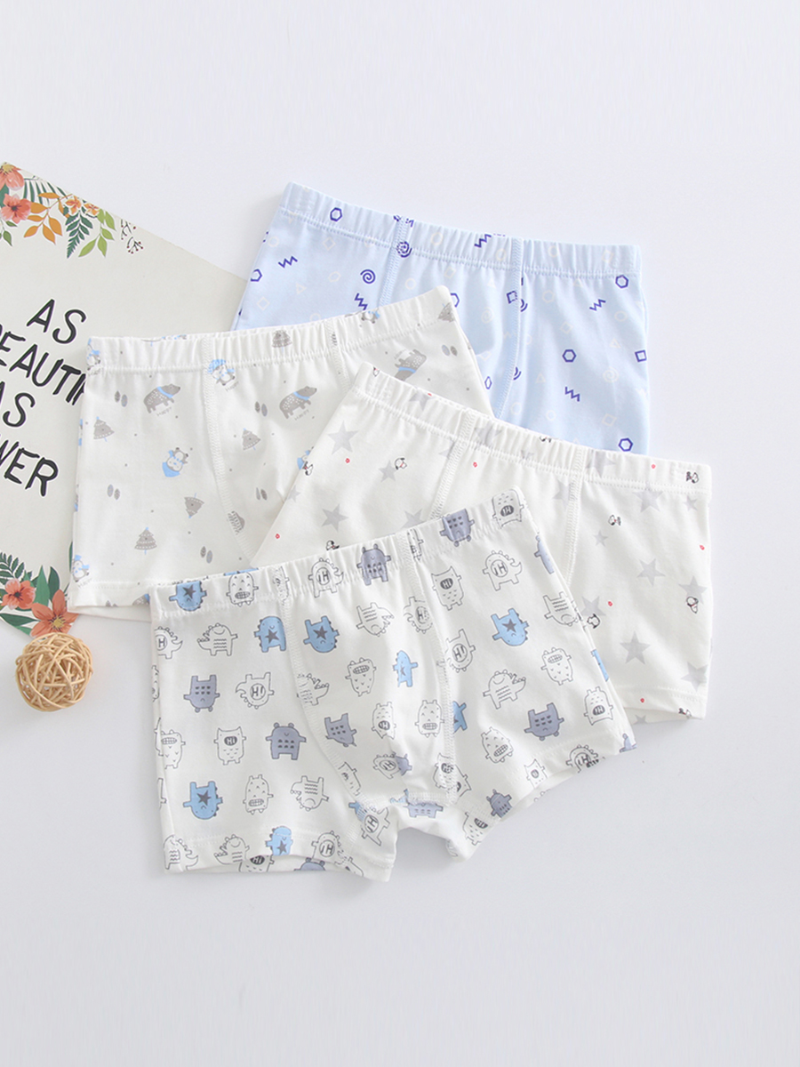 Stretch cotton cartoon pattern underwear for older children