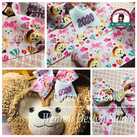 DIY (cheerleader) head flower bow material ribbon Duffy Shirley super cute pink 75mm