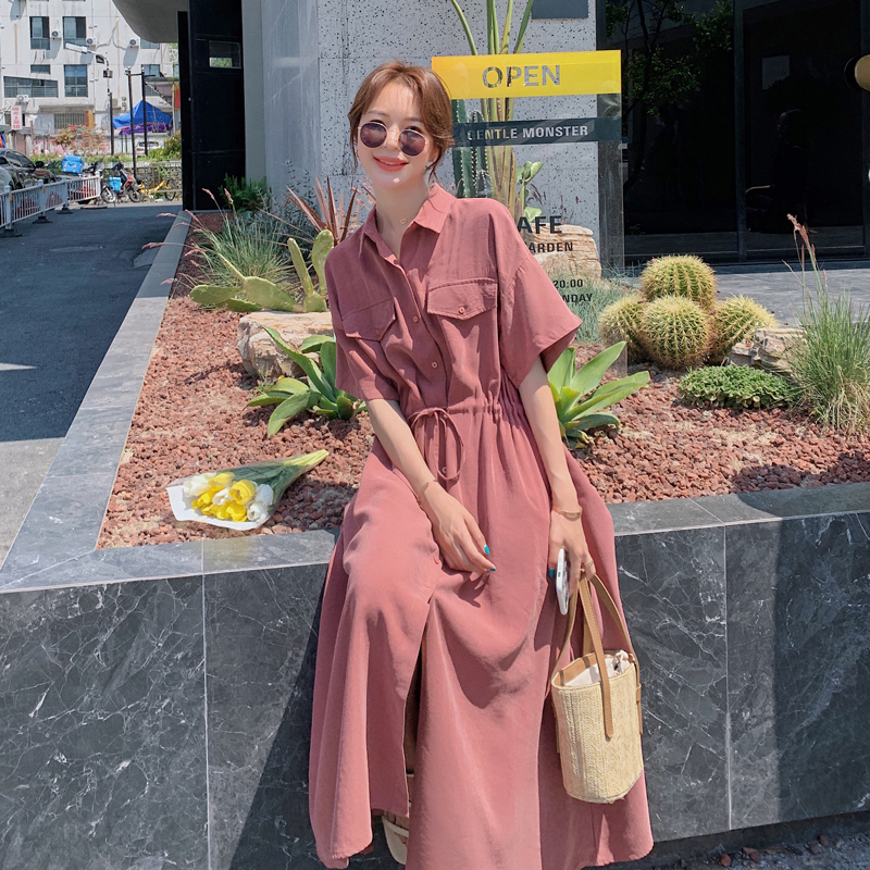 French-Style Plus-Size Dress for Summer Women's Clothing 100kg Long Loose Fit for Chubby Women, Tummy-Covering, Waist-Slimming, Age-Reducing Long Dress French-Style Plus-Size Dress for Summer Women's Clothing 100kg Long Loose Fit for Chubby Women, Tummy-Covering, Waist-Slimming, Age-Reducing Long Dress