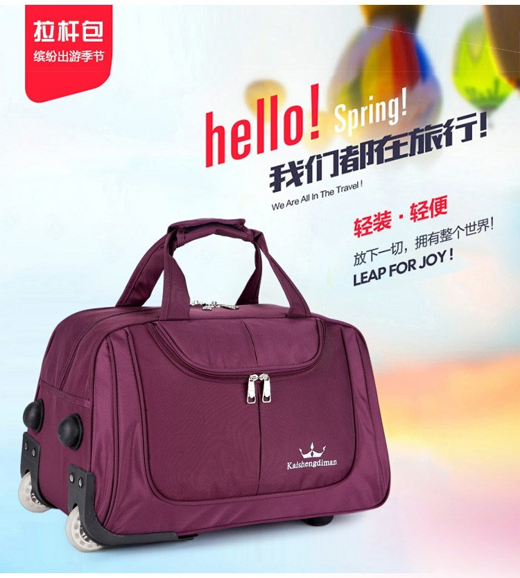 2018 túi xe đẩy mới, hành lý du lịch, kéo, hành lý, khoảng cách ngắn, màu sắc rắn, lên máy bay, gấp, nam và nữ túi du lịch thể thao