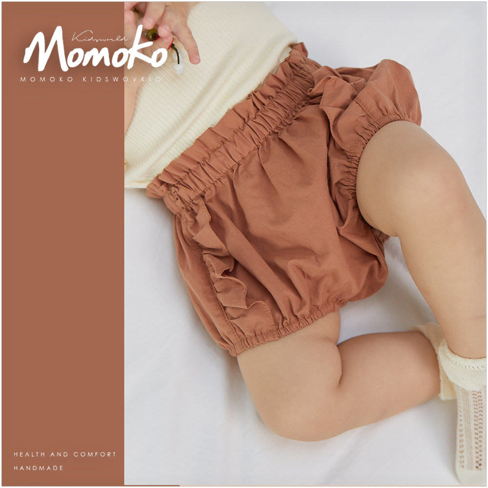 Summer slim baby pants outside wearing baby large pp newborn shorts breathable caramel lace bread pants