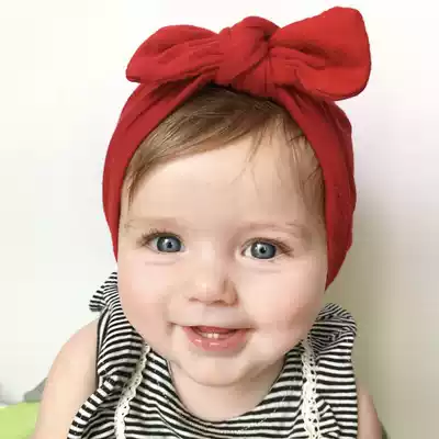 Spring and Autumn Baby Hair Band Korean Red Cute Bow Fontanelle Female Baby Princess 0-3 Year-old Hair Headwear