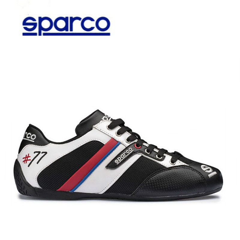 Full leather comfortable SPARCO racing car low-top driving spring and summer leisure couple models karting car single shoes for men and women
