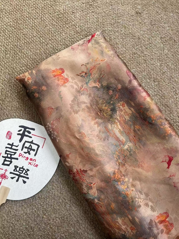 [Classic Shanhaijing] 26mm 110cm Width Floral Red Cloud Gauze 158/m In-Stock Fabric (No Returns or Exchanges)