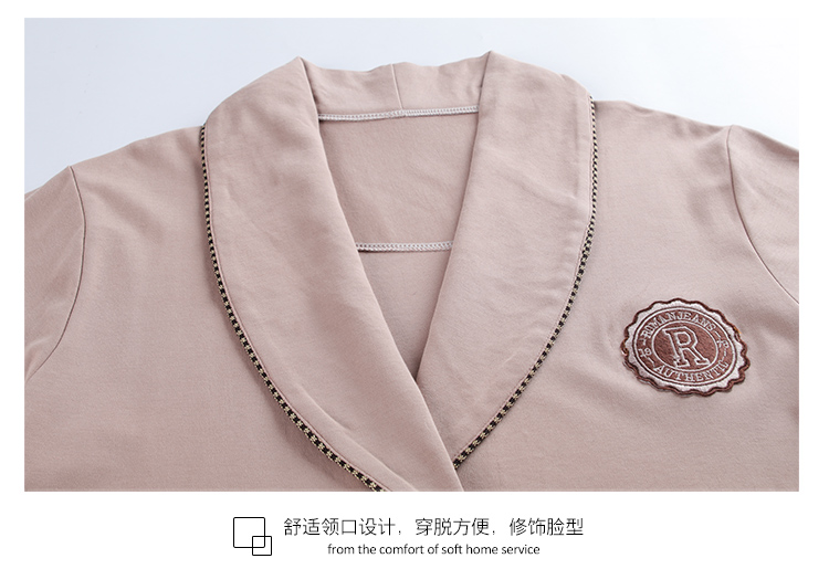 Áo ngủ đôi tối màu mùa xuân và mùa thu nam và nữ áo choàng cotton dài tay áo cotton mỏng cộng với đồ ngủ dài pijama đôi