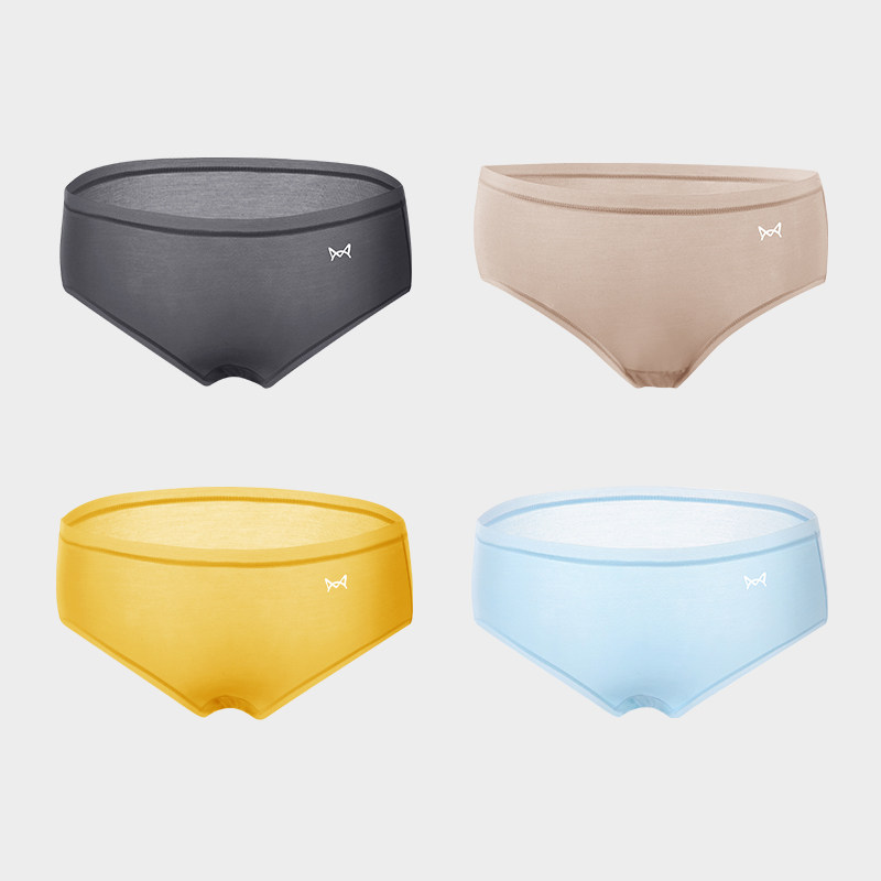 MiiOW 猫人 无痕60S莫代尔+100%桑蚕丝底裆 女式内裤 4条装 天猫优惠券折后￥39.9包邮（￥59.9-20）多色多款可选