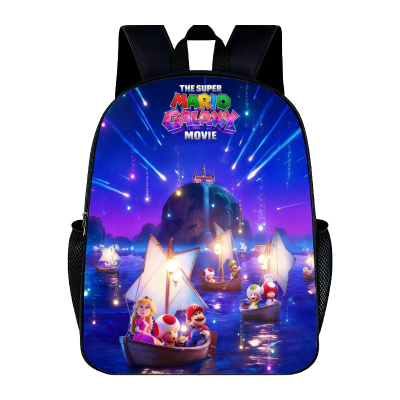 2026 New Printed Super Mario Galaxy Movie School Bag Primary School Student Mario Cartoon Backpack